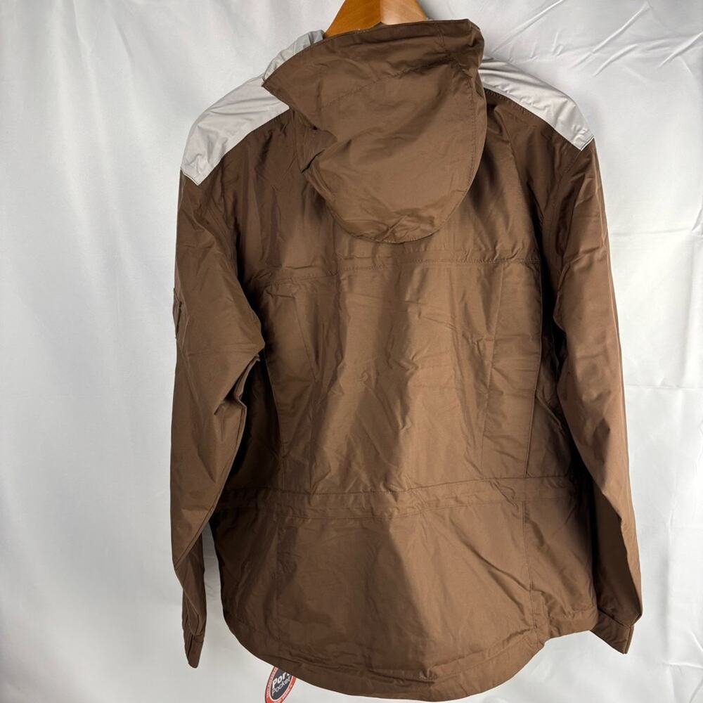 NWT Port Authority Brown and Cream Windbreaker Rain Jacket Winter Women’s Large - Picture 5 of 10